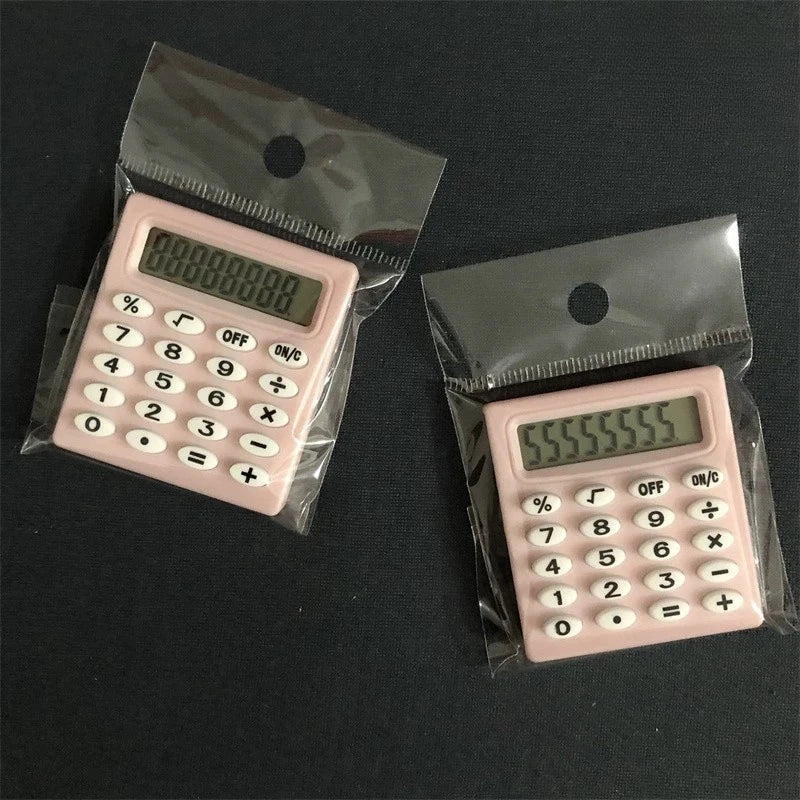 Cute Silent Calculator Mini Version Learning Auxiliary Small Portable Calculator Back To School Supplies Students/Finance Peaceful Pleasures Health and Wellness light pink 2PCS