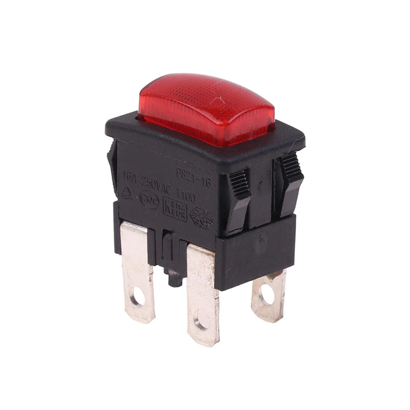 PS21-16 4-Pin 16A Self-Locking Rocker Switch with Light Rocker Switch Peaceful Pleasures Health and Wellness 1pcs