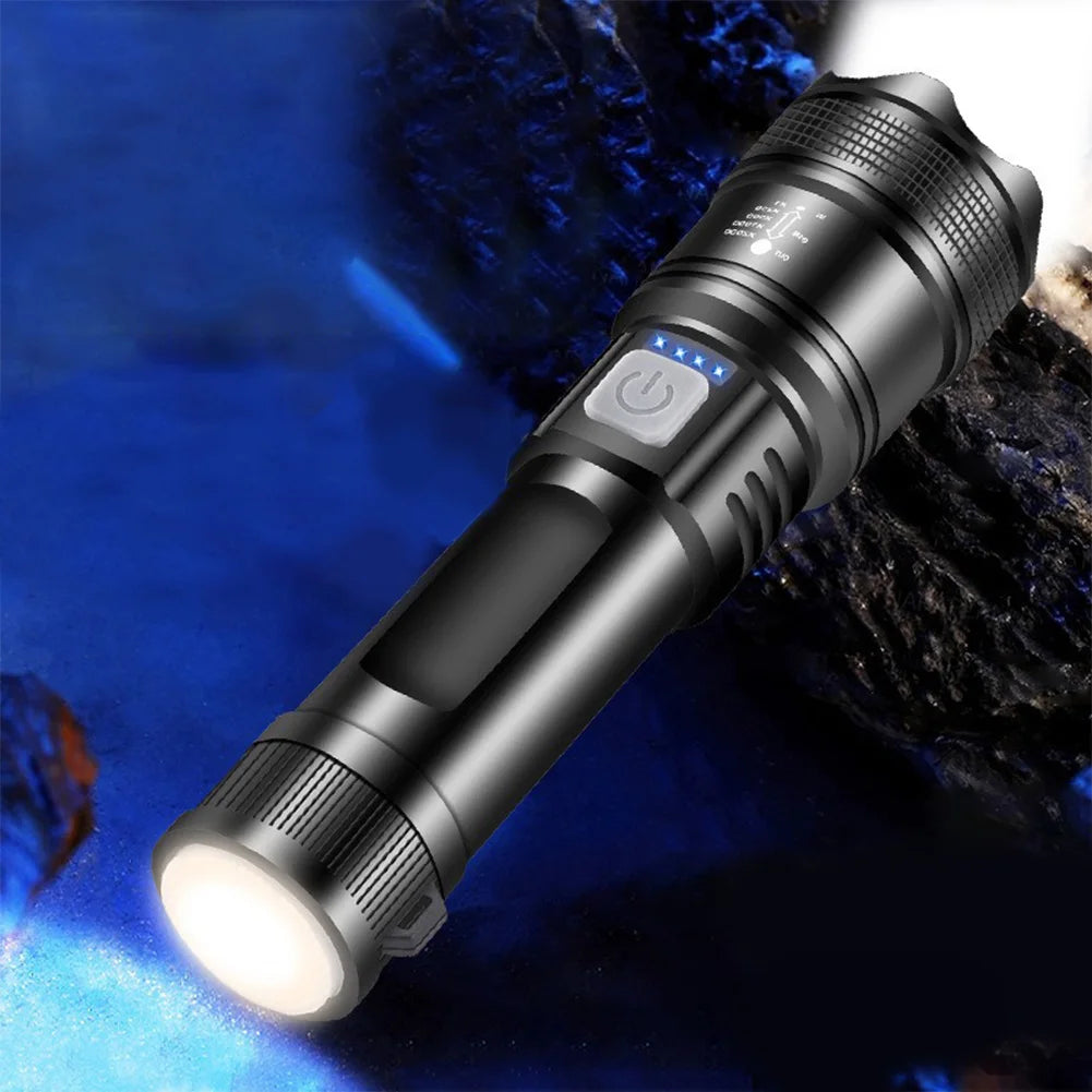 XHP50 LED Flashlight with Power Bank – Zoomable, 300LM, Type-C Peaceful Pleasures Health and Wellness