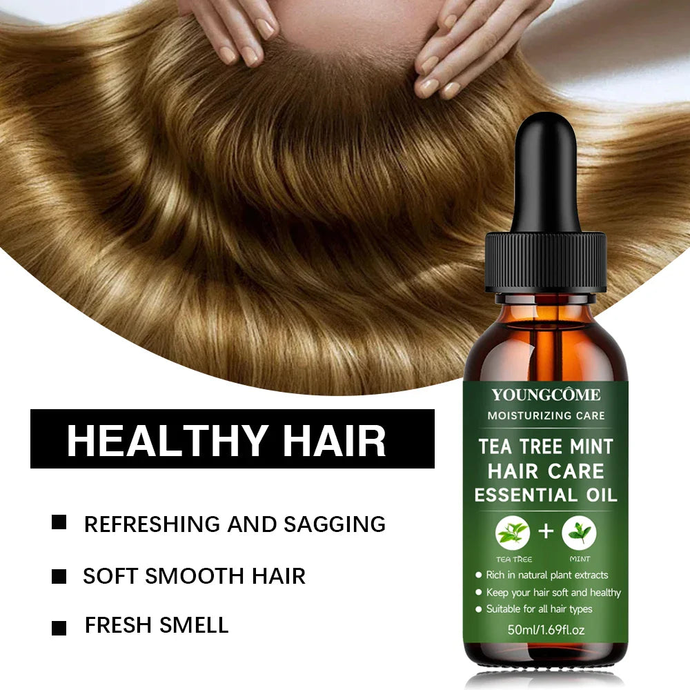 YOUNGCOME Tea Tree & Cooling Mint Hair Oil – All Hair Types