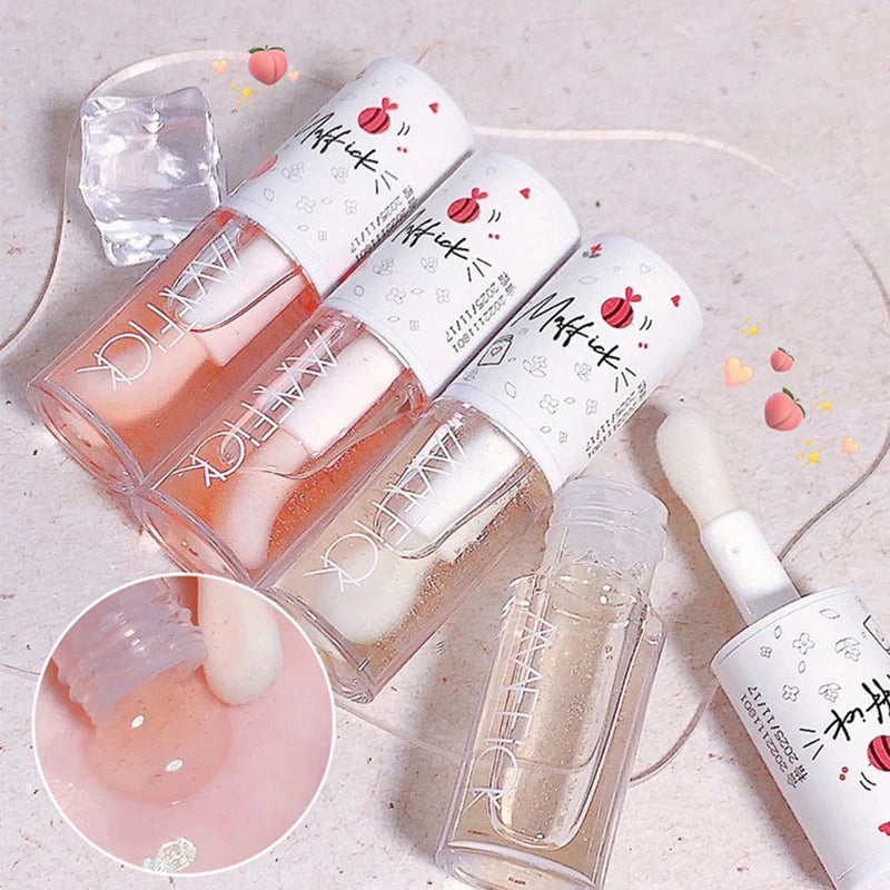 K-Beauty Lip Gloss Oil | Moisturizing Jelly Lip Balm & Brush