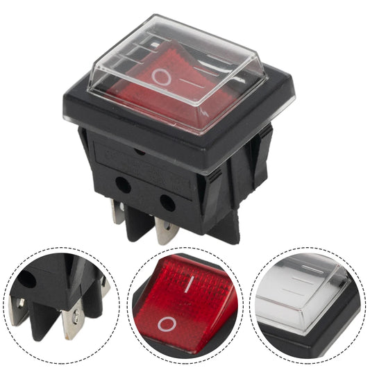 Rocker Switch RED 2 Position 4 Pins POWER PUMP OFF Illuminated Peaceful Pleasures Health and Wellness