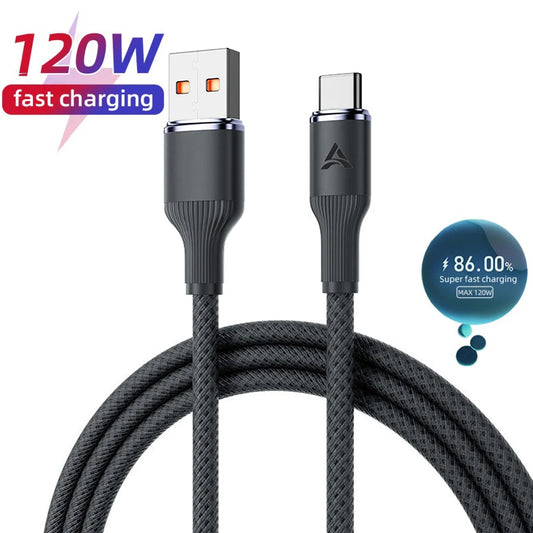 120W 6A USB-C Fast Charging Cable 3M | Huawei Xiaomi Samsung USB-C Charging Cable Peaceful Pleasures Health and Wellness