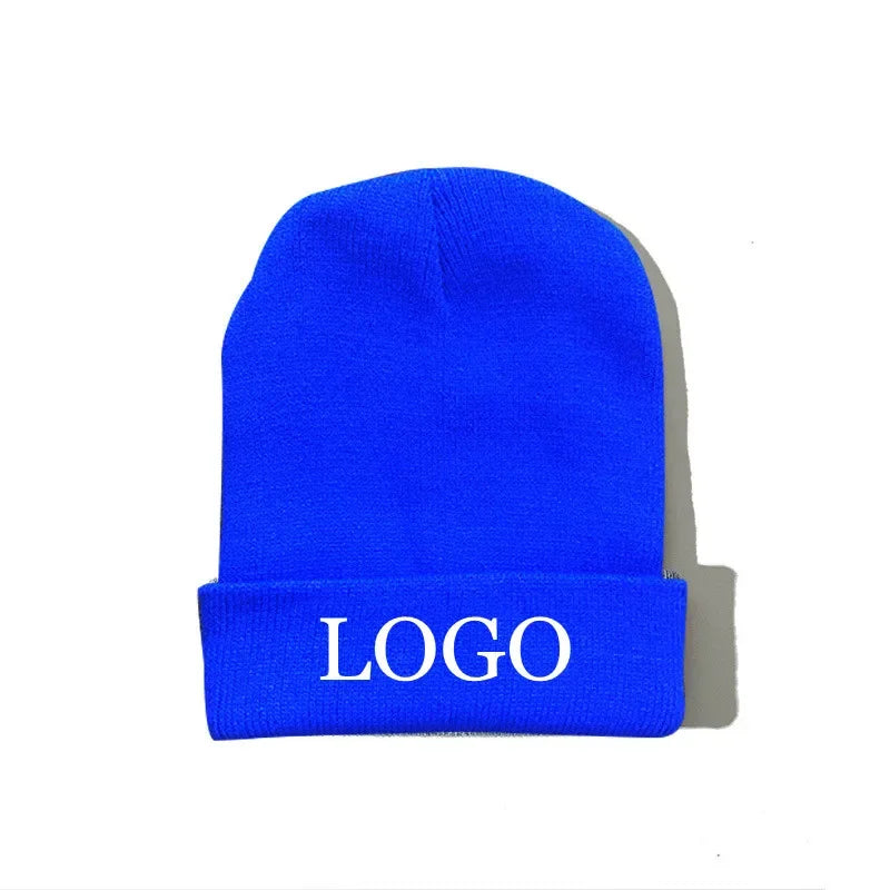 Custom Logo Ribbed Knit Beanie Hat | Unisex Winter Skullcap