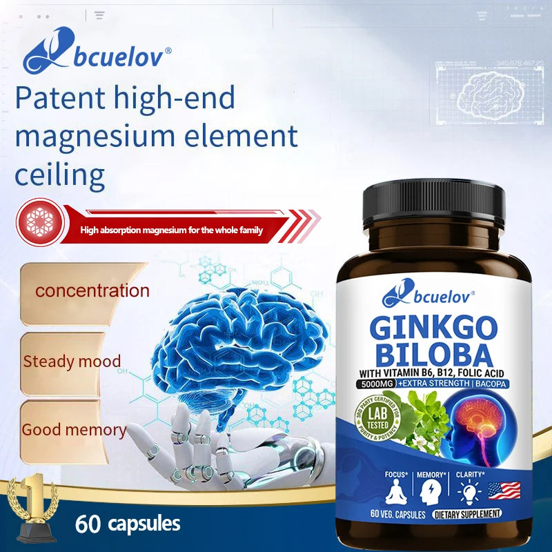 Advanced Nootropic Brain Booster Supplement Improves Memory,Enhances Focus,Boosts Nerve Energy & IQ Health Vitamins B12, B6 Peaceful Pleasures Health and Wellness