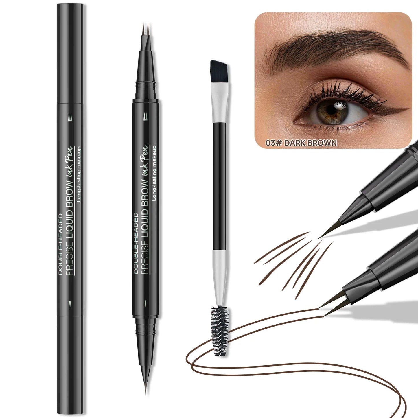 Hello Kiss 2-in-1 Microblading Eyebrow Pen | Waterproof Brow Pencil