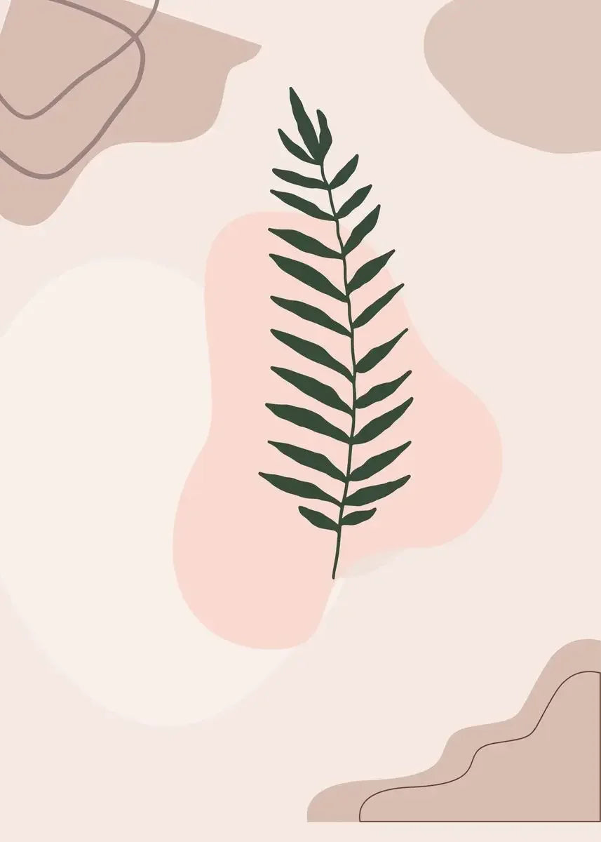 Modern Minimalist Flowers & Grass Canvas Wall Art | Unframed Print