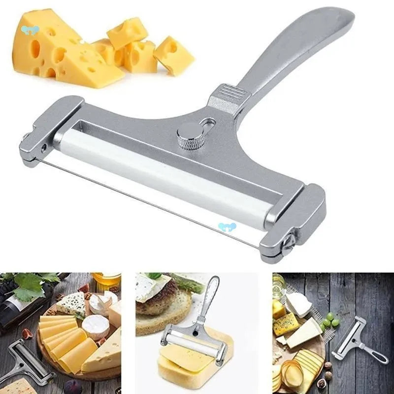 Aluminum Alloy Cheese Slicer with Wire Adjustable Thickness Cheese Butter Cutter for Soft and Semi-Hard Cheeses Kitchen Gadgets Peaceful Pleasures Health and Wellness