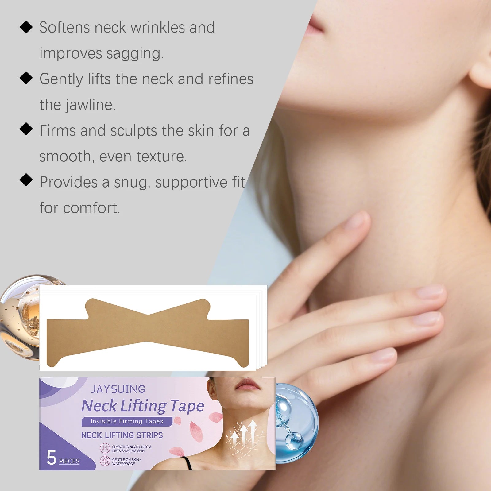 Jaysuing Collagen Neck Mask Reduce Neck Wrinkles Tightening Neck Contour Improve Rough Skin State Brighten Neck Liftng Patches Peaceful Pleasures Health and Wellness