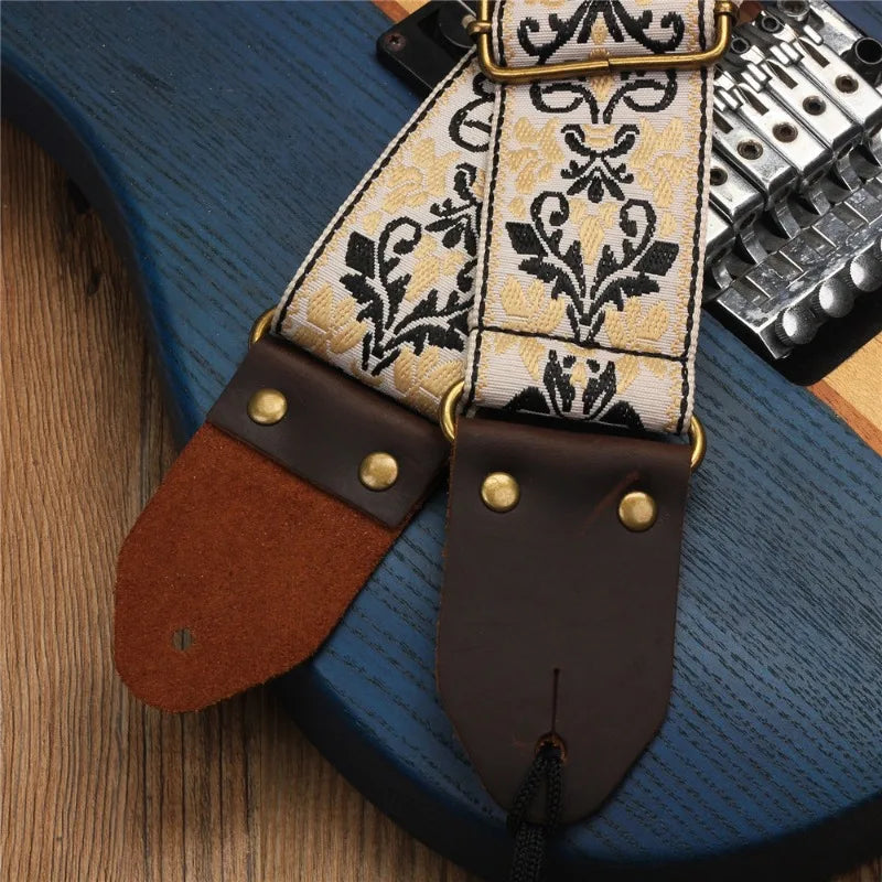 Embroidered Guitarstrap Jacquard Electric Guitar Bass Children's