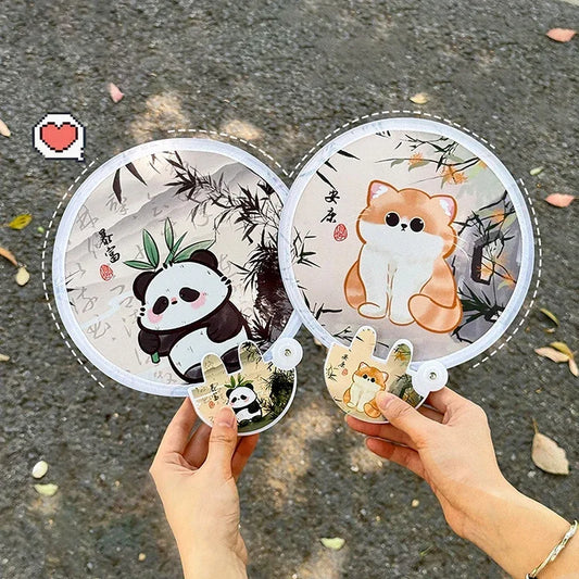 Kawaii Cartoon Folding Hand Fan – Foldable Summer Fan for Kids Novelty Hand Fan Oasis Select