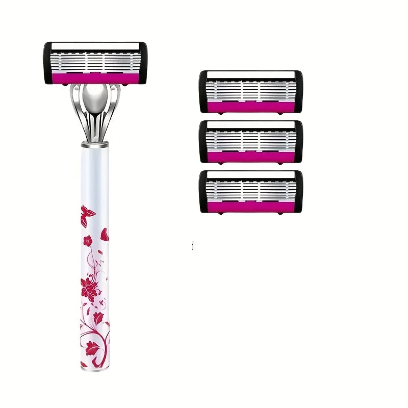 Men's 6-Blade Reusable Razor with Replaceable Head