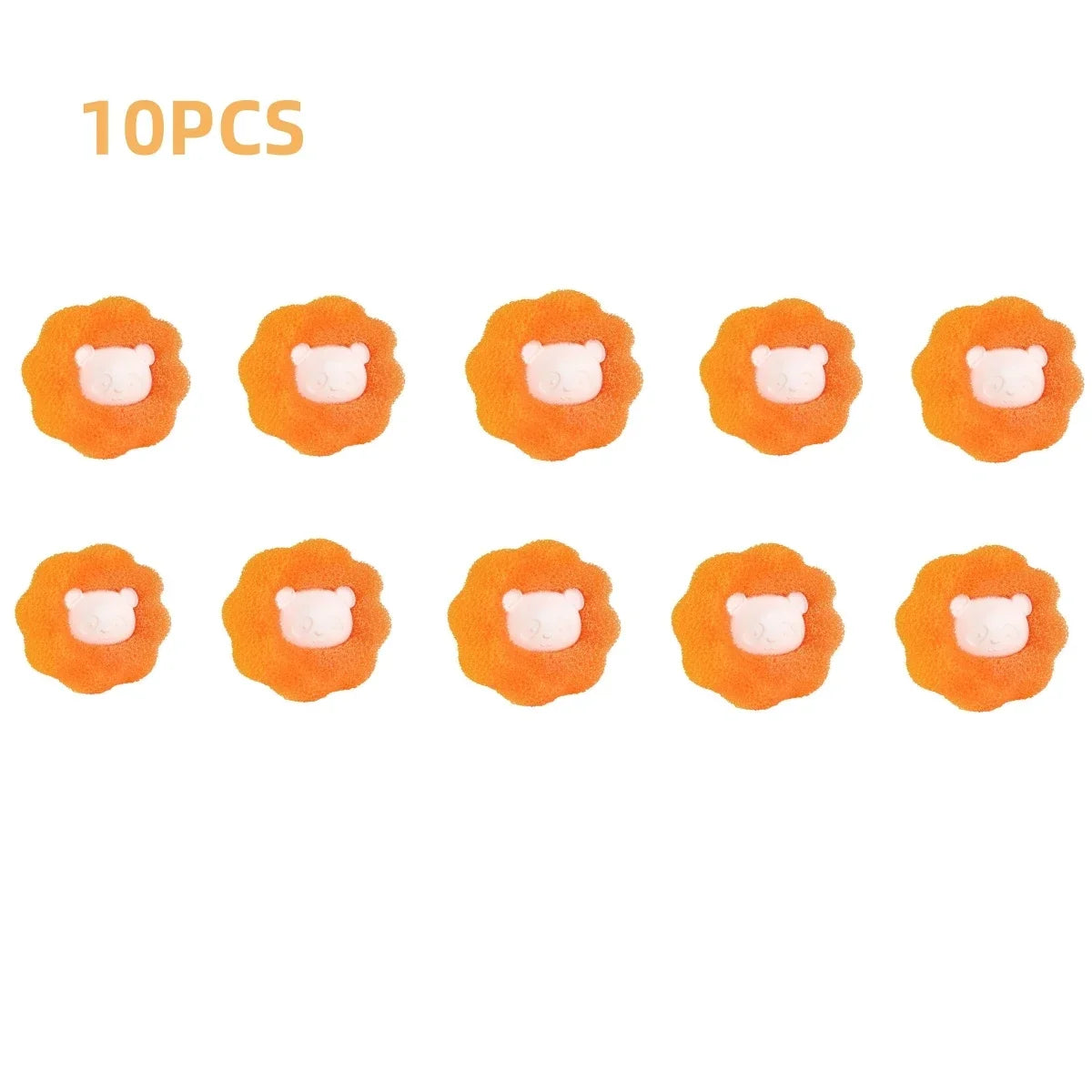 Pet Hair Cleaning Useful Things for Kitchen Gadgets Removal Laundry Ball Scouring Pad Reusable Lint Plush Sponge Personal Care Peaceful Pleasures Health and Wellness Orange-10PCS