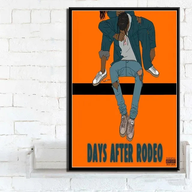Travis Scott Astroworld Rodeo Canvas Poster | Rap Wall Art