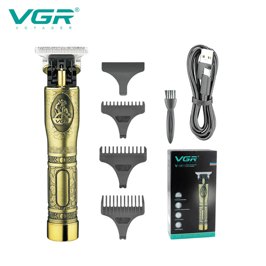 VGR Metal T9 0mm Electric Hair Clipper and Beard Trimmer Professional Rechargeable Cordless Hair Trimmer for Men V-081 Peaceful Pleasures Health and Wellness USB