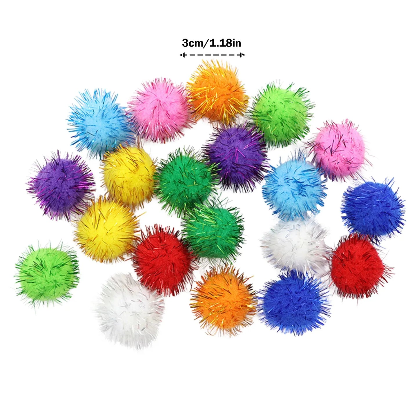 Glitter Pompom Plush Craft Christmas Decor Kids Toys Accessories Wedding Decor Garment Handmade Material Cat Toys Peaceful Pleasures Health and Wellness