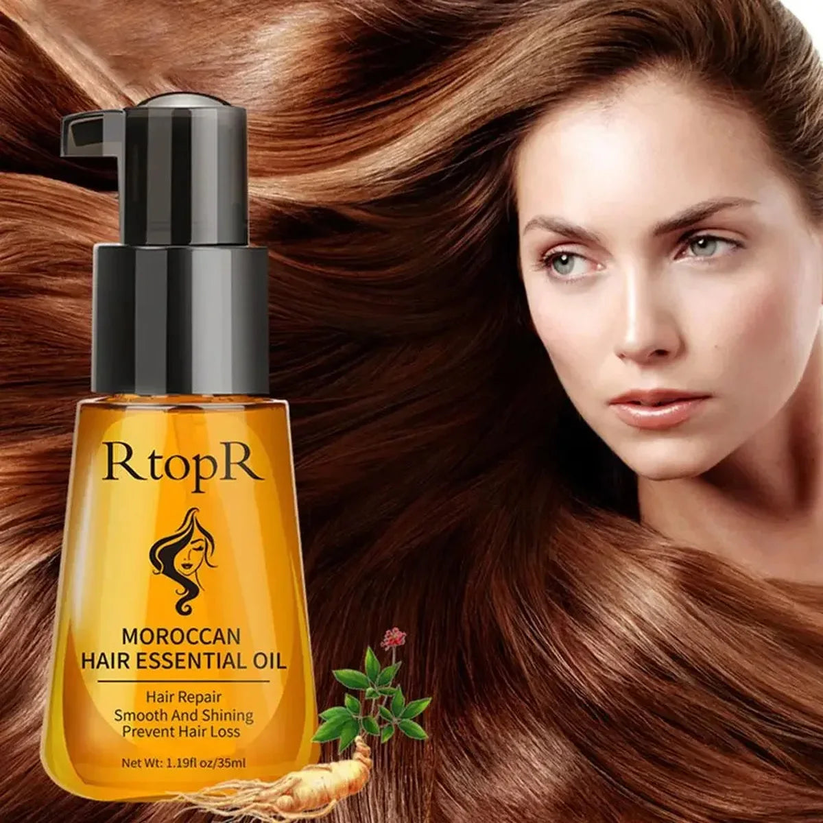 Moroccan Hair Essential Oil Repairing Dry Damaged Serum Blends Hair Loss Prevention Make Hair Shiny Soft Portable Suitable Peaceful Pleasures Health and Wellness