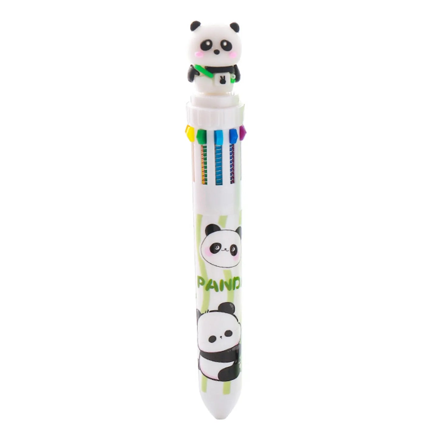 Cute Panda 10-in-1 Multicolor Ballpoint Pen | Kawaii Stationery