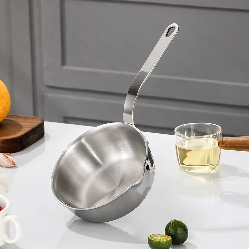 Stainless Steel Oil Pot 12cm Egg Frying Pan Mini Soup Milk Pot Cooking Saucepan Scalding-proof Kitchen Tool Cookware Accessories Peaceful Pleasures Health and Wellness