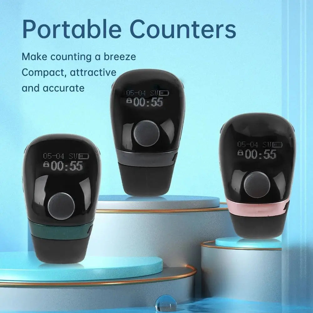 Digital Tally Counter Ring – LCD 99999 Touch Control, 3-Speed