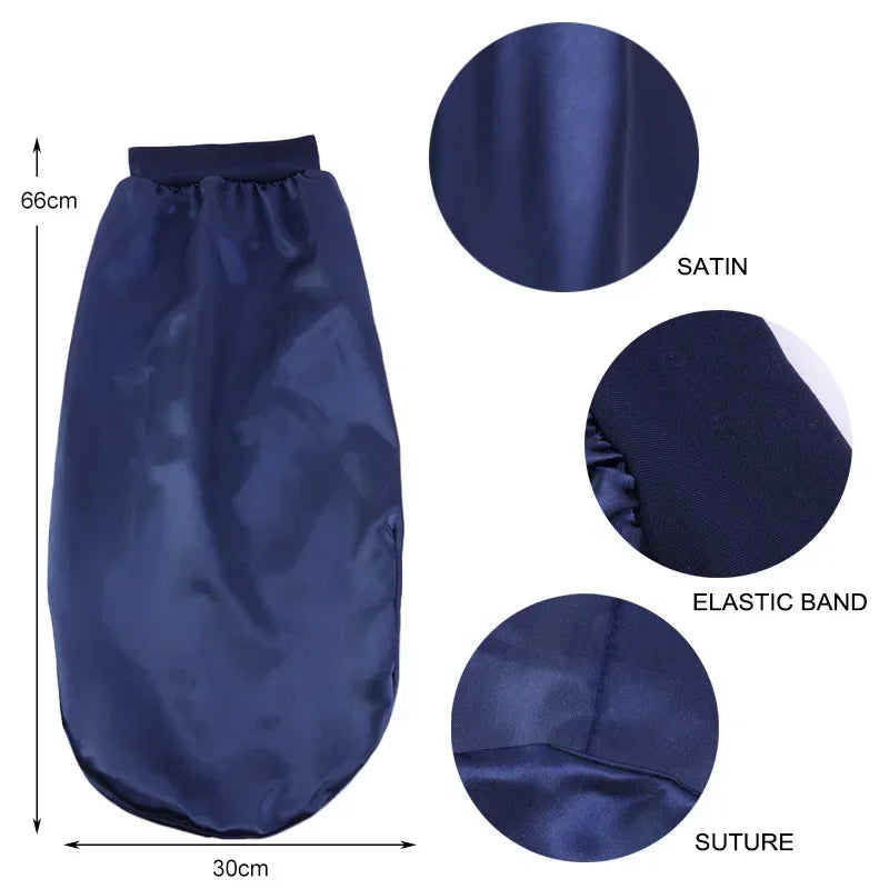 Large Satin Sleep Bonnet | Silky Night Cap with Adjustable Button