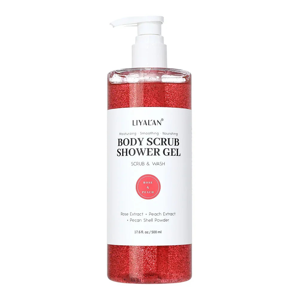 2-in-1 Scrub Shower Gel – Turmeric, Kojic Acid & 10 Fruity Scents Peaceful Pleasures Health and Wellness ROSE PEACH China Mainland 500ml