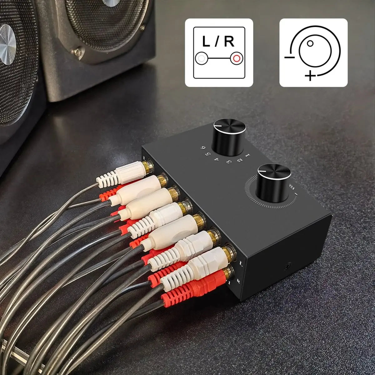 RCA Audio Bi-Directional Switcher 6x1 Selector with Volume Control Peaceful Pleasures Health and Wellness