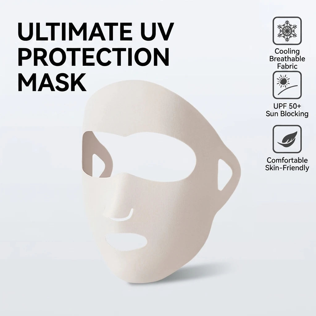 Children Ice Silk Sun-Protection Mask UPF50+ Full Face UV-Protection Breathable Outdoor Mask for Spring Summer Peaceful Pleasures Health and Wellness