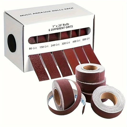 Sandpaper Roll 6M x 25cm – Grit 80–600 Emery Cloth Abrasive Abrasive Sandpaper Roll Oasis Select