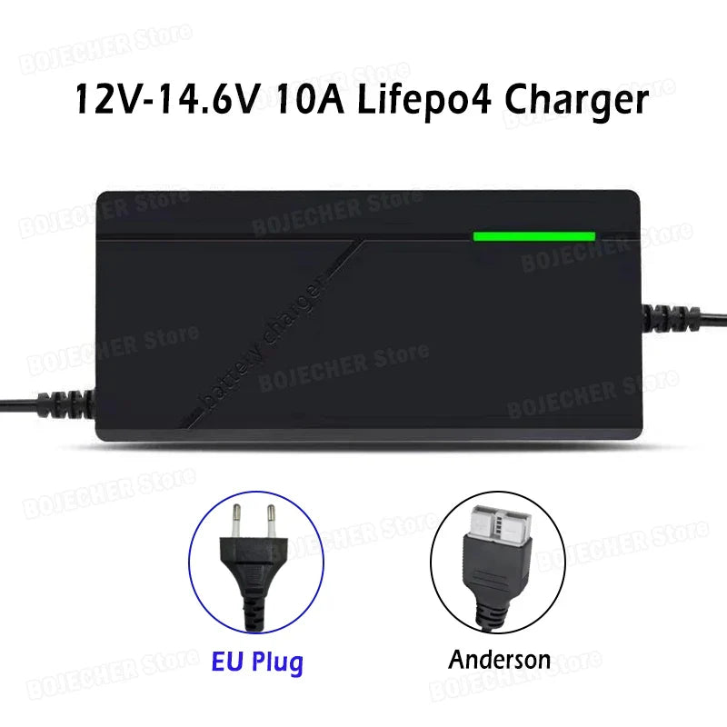 12V 10A Smart LiFePO4 Battery Charger 14.6V 4S AC110-240V