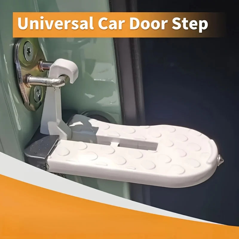 1 Aluminum Alloy Car Door Foot Pedal Assist Hook Top，Foldable Roof Rack Door Step，Easy access to the car roof，Universal Car Moun Peaceful Pleasures Health and Wellness Silvery