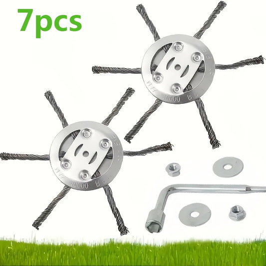 Steel Wire Wheel Head Grass Trimmer Universal Weeding Brush Courtyard Peaceful Pleasures Health and Wellness 7pcs