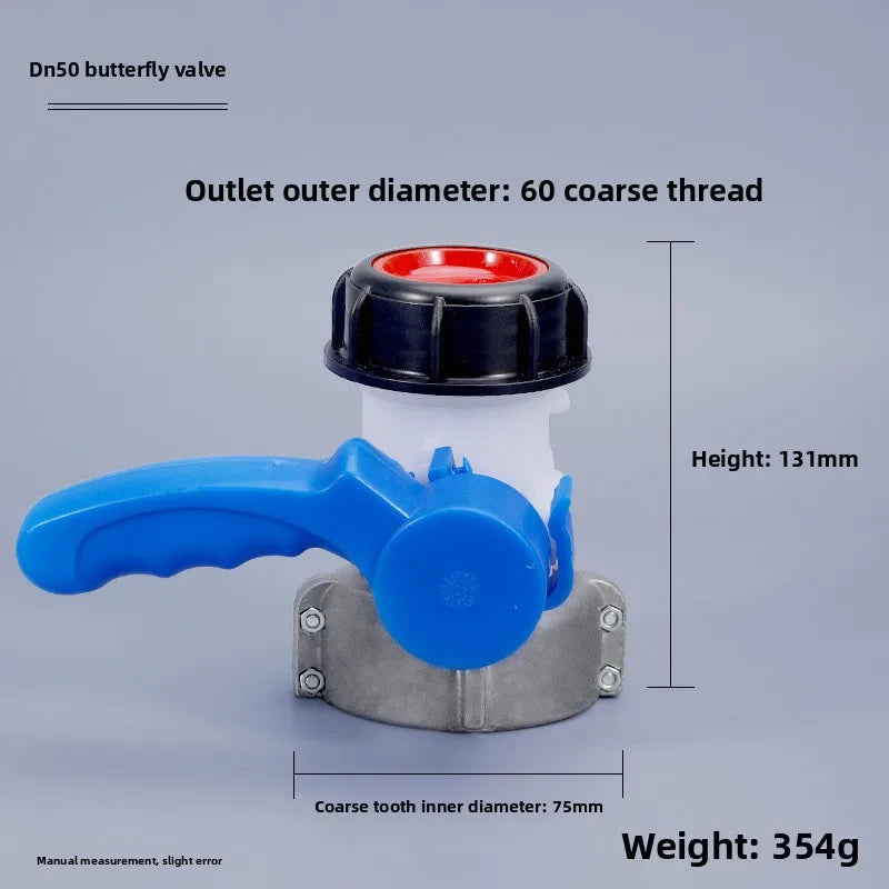 Plastic Butterfly Valve IBC Tote Tank Drain Adapter DN40–DN100