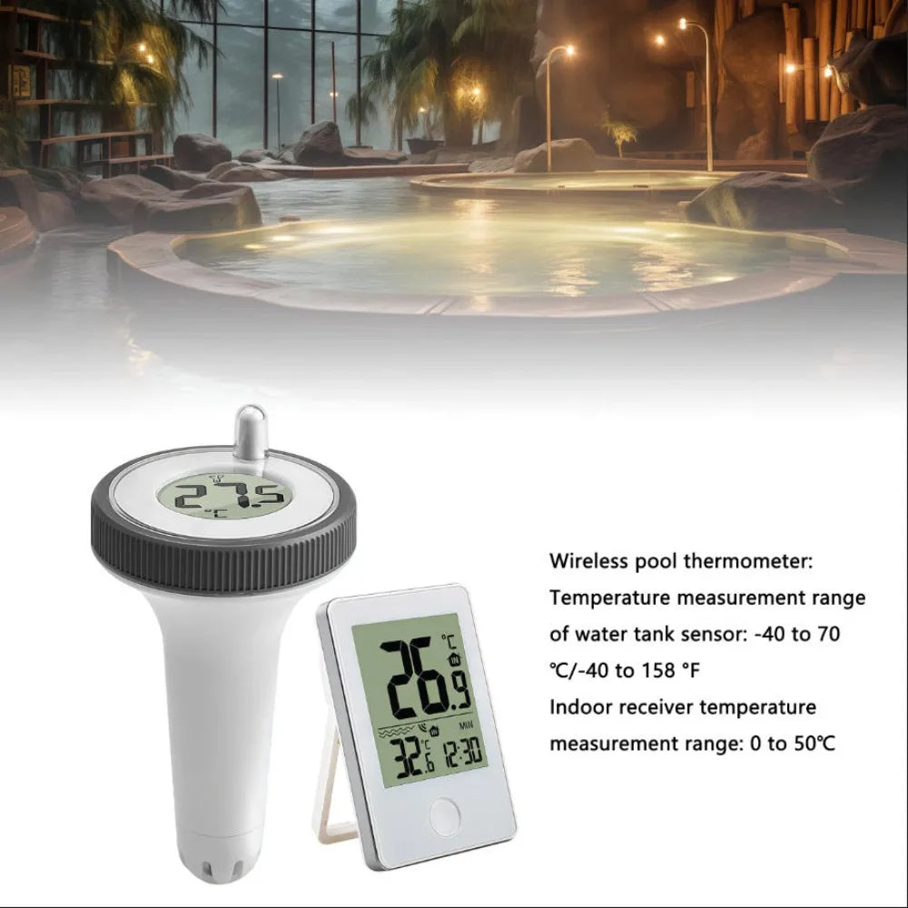 0.1℃ Accuracy Waterproof Digital Floating Thermometer Wireless Pool Thermometer LCD Display Temperature Meter Pool Thermometer Peaceful Pleasures Health and Wellness