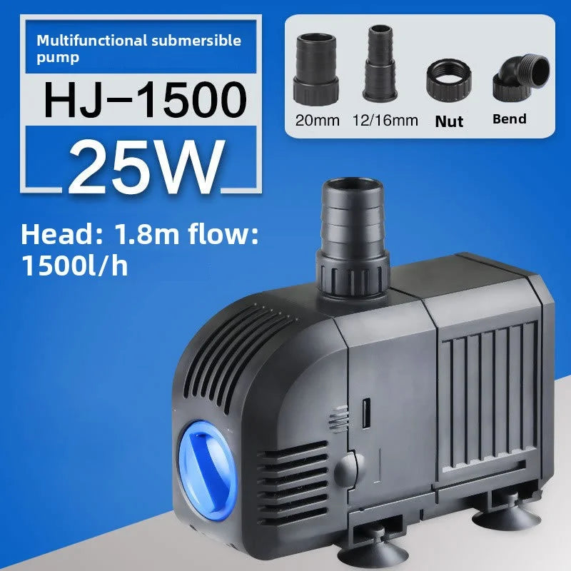 Fish Tank Quiet Frequency Circulating Filtration Pump 7/8/20/25/35/45/55W Multi-Function Submersible Aquarium Water Pond Pumps Peaceful Pleasures Health and Wellness HJ-1500 25W