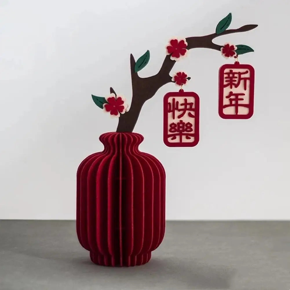 Creative Lantern Design Home Decoration Wedding Room Fabric Vase New Year Living Room Chinese Spring Festival Housewarming Gift Peaceful Pleasures Health and Wellness