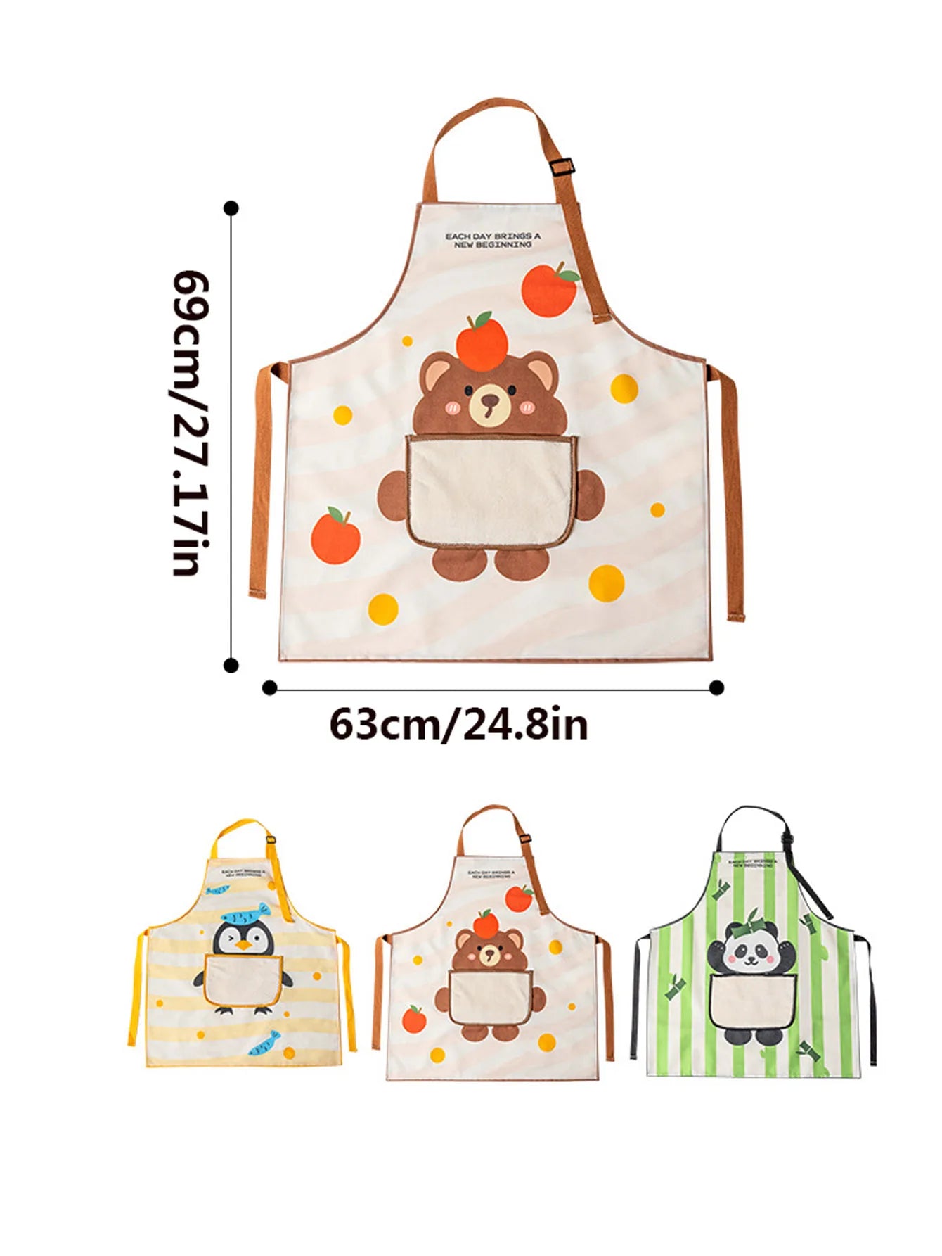 1Pcs Kitchen Household Cooking Apron Oil-proof Waterproof Men Women Fashion Coffee Overalls Wipe Hand Apron Peaceful Pleasures Health and Wellness