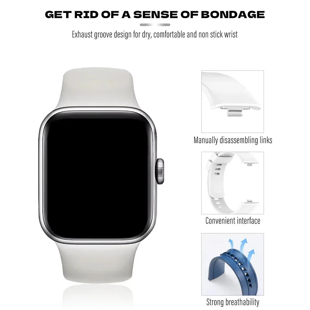 Silicone Sport Band for Redmi Watch 4 5 & Mi Band 9 Pro 8 Pro