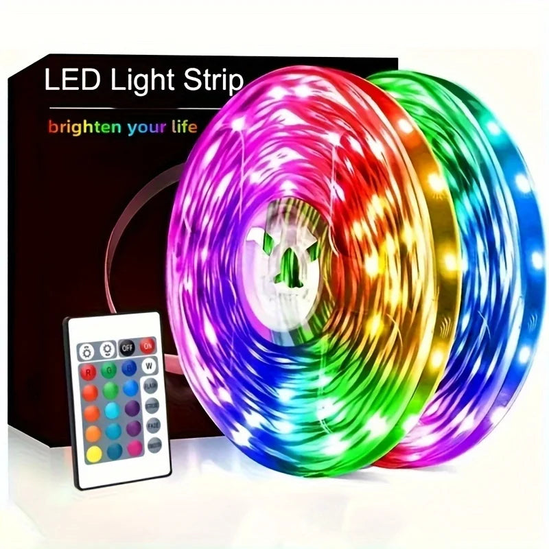 RGB LED Strip Lights 5V USB 24-Key Remote – TV & Bedroom