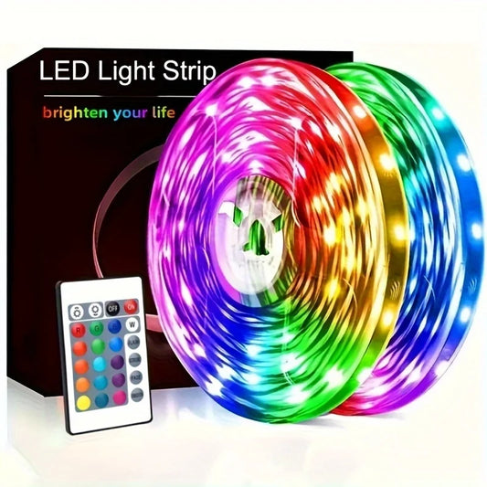 RGB LED Strip Lights 5V USB 24-Key Remote – TV & Bedroom