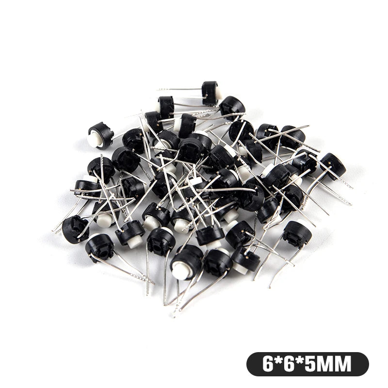 50pcs DIP Tactile Push Button Micro Switch 6x6x4.3/5mm