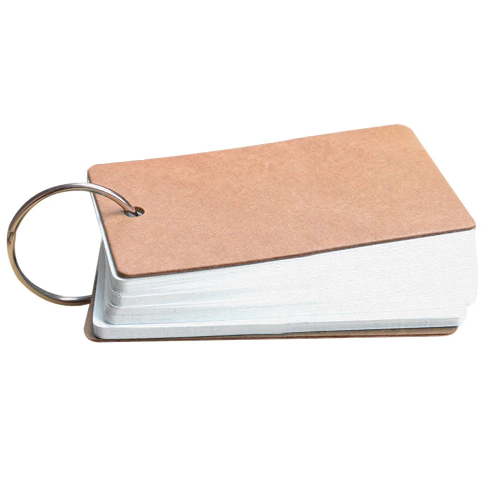 Notepad,Portable Buckle Binder Notes Flash Cards Memo Pads Diy Blank Card Simplified And Blank Student English Vocabulary Book, Peaceful Pleasures Health and Wellness White