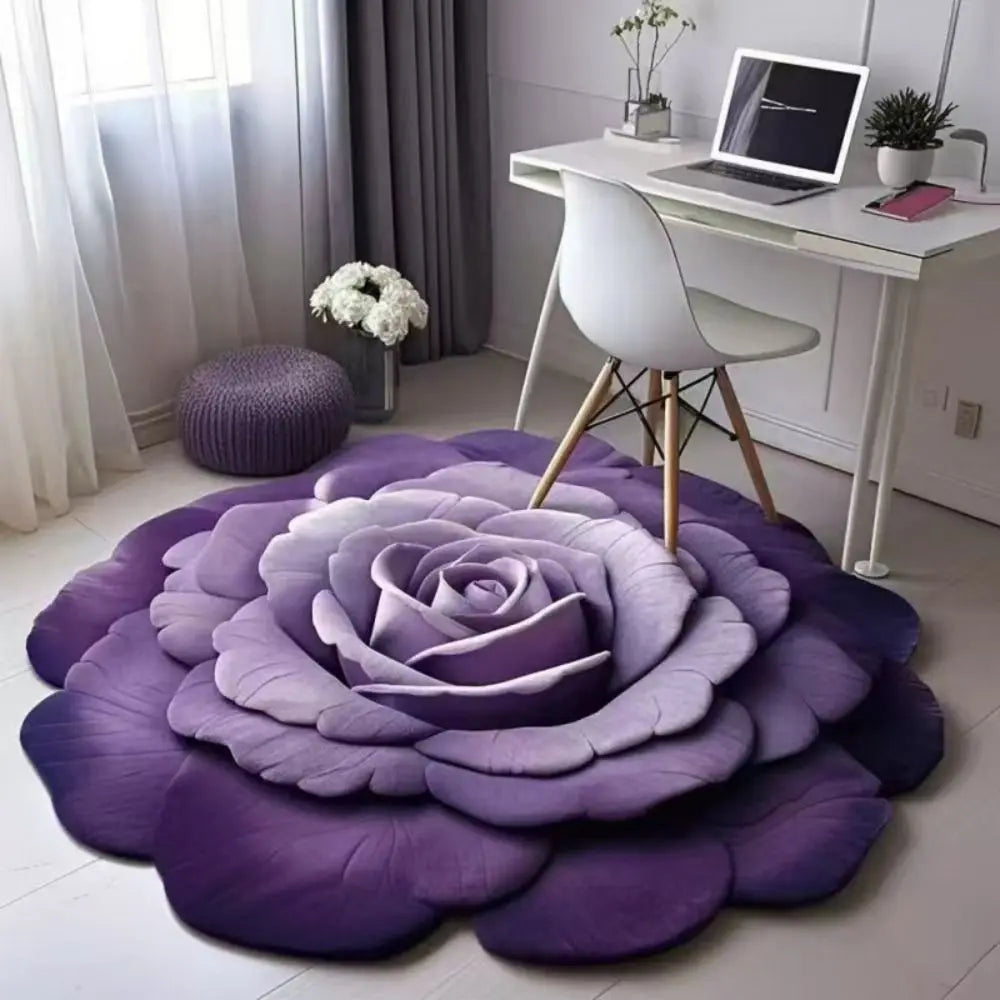 Baby Crawl Special-shaped Flower Carpet Sunflower Pastoral Peony Floor Mat Soft Non-slip Blanket Bedside Peaceful Pleasures Health and Wellness