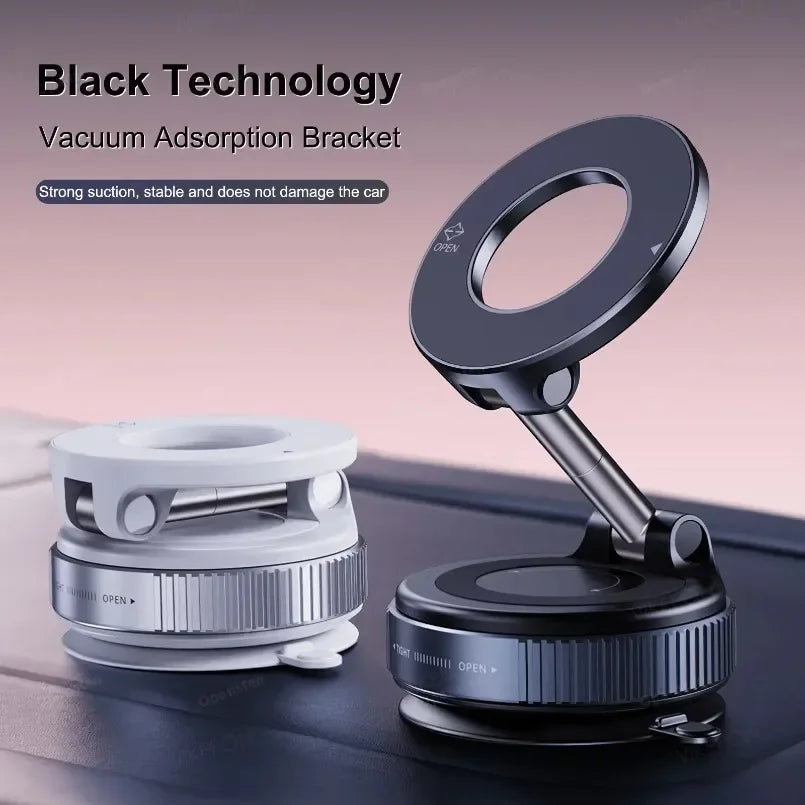 Magnetic Car Phone Holder 360° Rotation & Vacuum Suction Cup