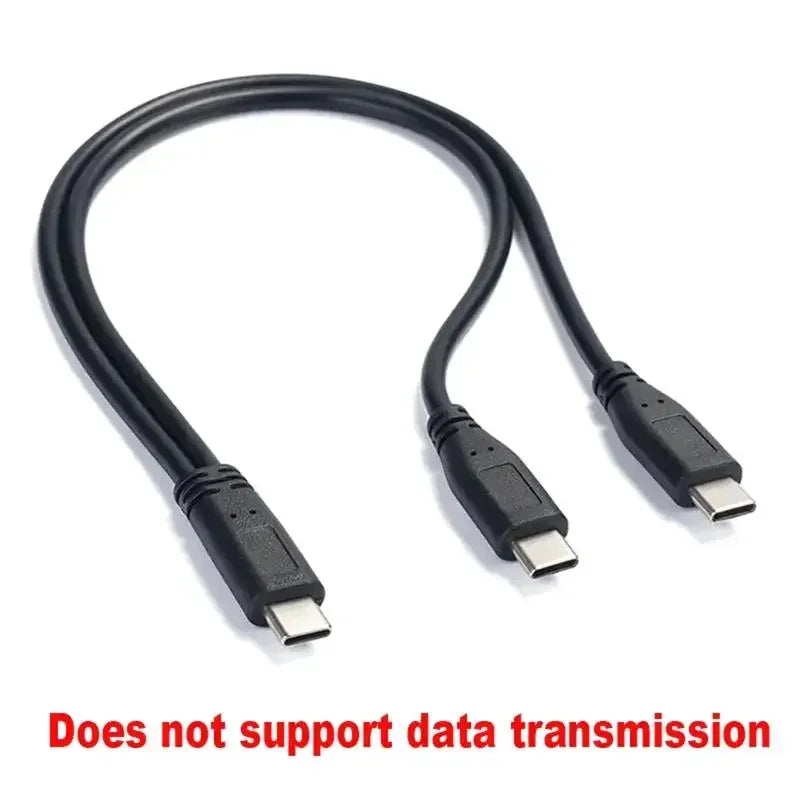 USB-C Splitter 1-to-2 Cable | 15W 3A Charging & Data Sync