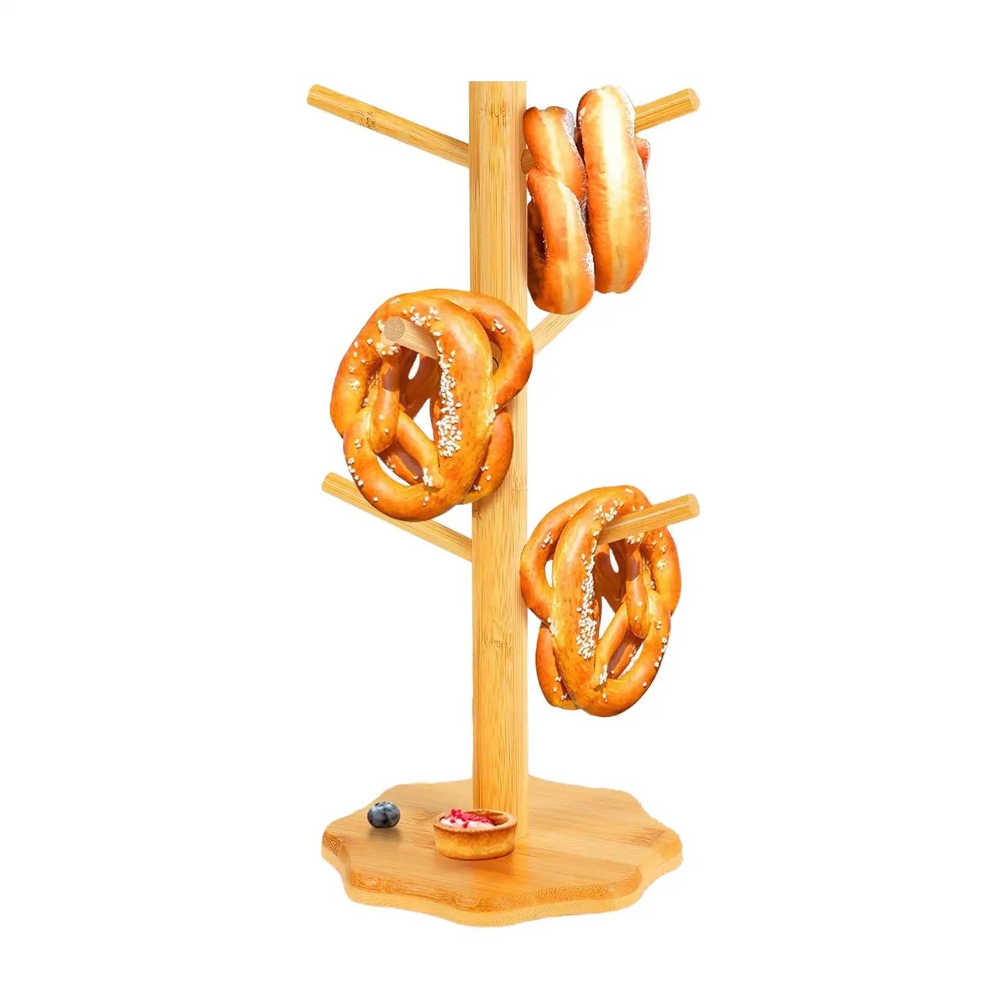 Wooden Tree Pretzel & Sausage Display Stand | Bamboo
