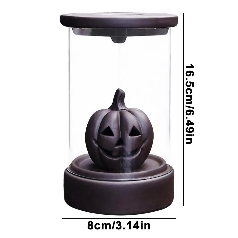 Halloween Pumpkin Backflow Incense Burner | Misty LED Fountain Backflow Incense Burner Peaceful Pleasures Health and Wellness Incense Burner Brazil