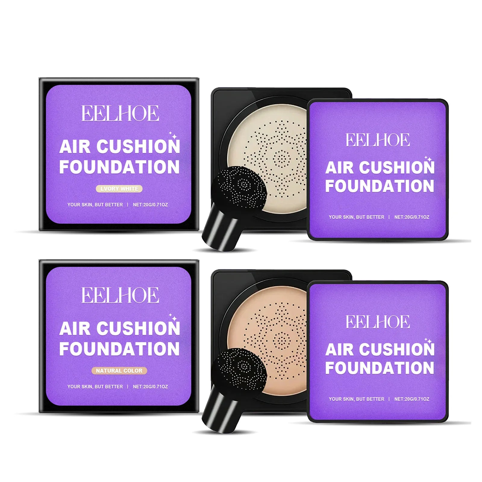 EELHOE Air Cushion Liquid Foundation - High Coverage Base Peaceful Pleasures Health and Wellness