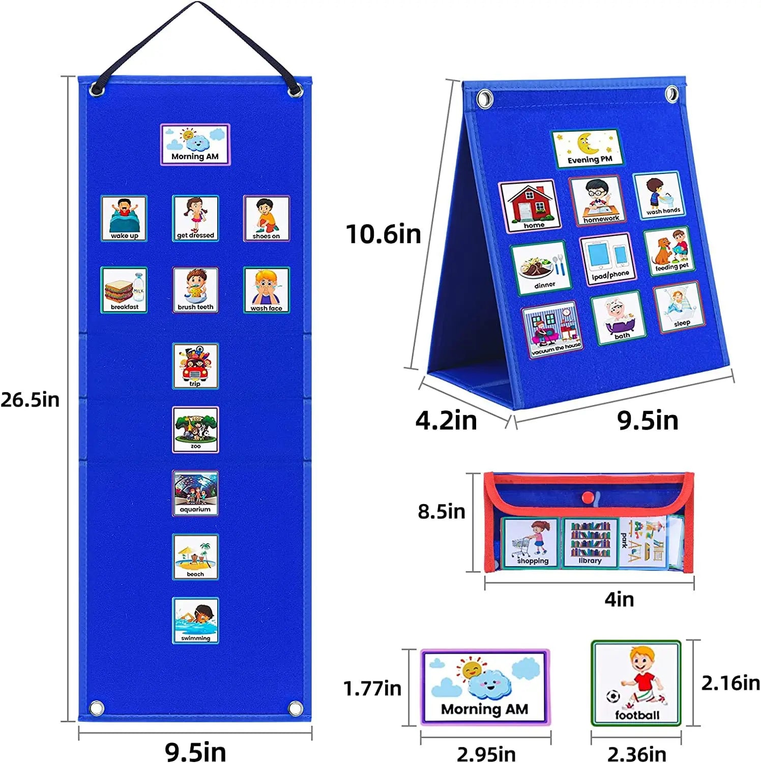 Visual Schedule for Kids Chore Chart,Calendar Chart Autism Learning Materials Kids Visual Behavioral Montessori Educational Toys Peaceful Pleasures Health and Wellness