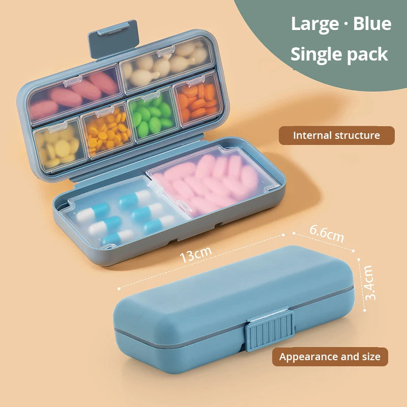 1pc Portable Sealed Pill Storage Box Compartment Portable Mini Pill Box Travel Pill Case Medicine Container Peaceful Pleasures Health and Wellness